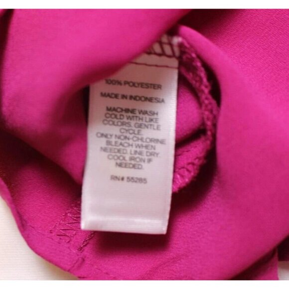 Express Womens Long Sleeve V-Neck Button Down Shirt Pink Top Blouse Size M NWOT - Picture 5 of 6